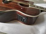 Solid mahogany wood left handed grand cutaway acoustic guitar jumbo size