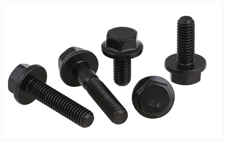 Black Phosphate Class 10.9 Steel Hex Flange Bolts Class 10.9 Flange Hex Head Screws