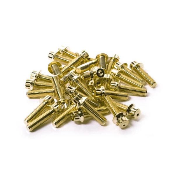 M7*32 M7*24 Grade 10.9 Alloy Steel Gold Plain 12 Point Flange Bolt Titanium