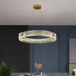 Art Stainless Steel Titanium Glass Modern Pendant Light LED 3 Colors