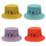 Bucket hat cotton customized logo embroidered outdoor Sun hat