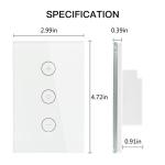 SHUWEI US Standard White APP Tuya 3 Way Wifi Dimmer Switch 10A