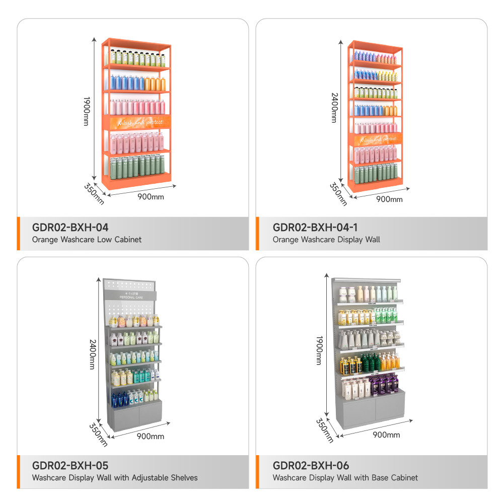 Skincare Display Cabinet Iron Containing Gray Facial Mask Cabinet For Branding Shop Display And Luxury Store Cabinet