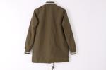 Matel Zipper Rib Cuff Longline Parka Coat Womens 69% Rayon 27% Nylon