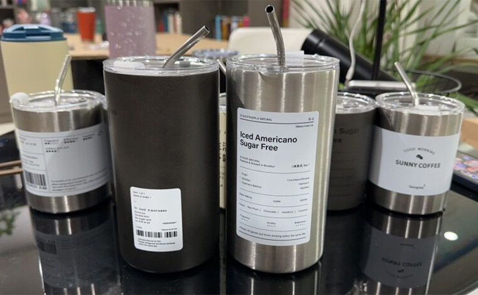 Tumbler Stainless Steel Coffee Cup Insulation With Lid And Straw American Style Portable Outside With Accompanying Straw Sealed Water Cups Double Wall