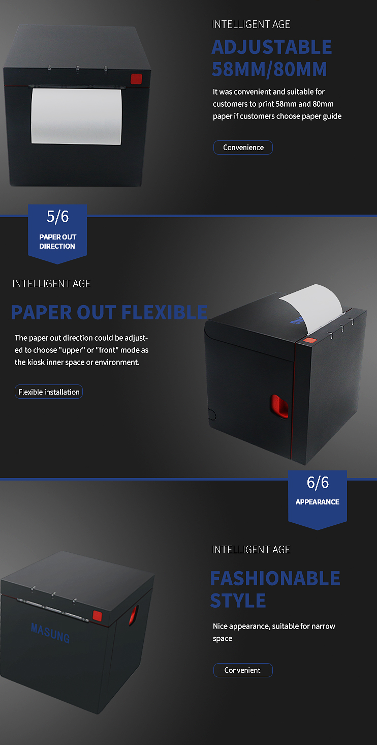High Printing Speed Thermal Label Printer WiFi Bluetooth 2G 80mm For Vending Machine