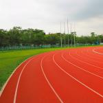Abrasion-resistant Synthetic Sports Flooring For Park Environmental Friendly Red