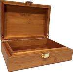 Wooden Box with Hinged Lid Acacia Wood Decorative Storage Boxes with Combination