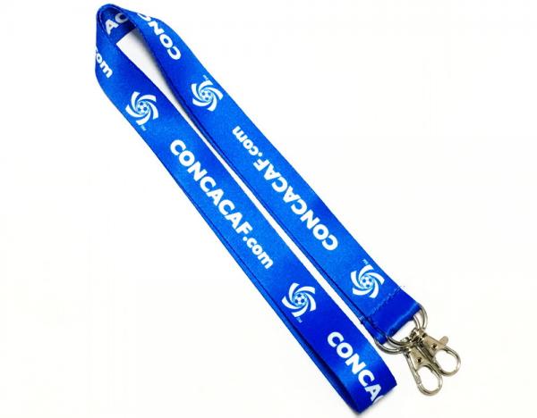 Quality Dye Sublimation Flat Polyester Lanyard Heat Transferred Process Double Metal Hooks for sale