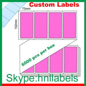 Wholesale Thermal Transfer Labels 102X73/1 Pink Trans Fanfold Perm, Perfs, 6,000 per box from china suppliers