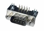 Right Angle 1000VAC PBT Insulator D Sub Connector VGA DR 9 Pin