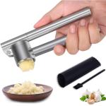 Garlic Press Mincer Rust Proof 304 Stainless Steel Garlic Crusher & Peeler Set