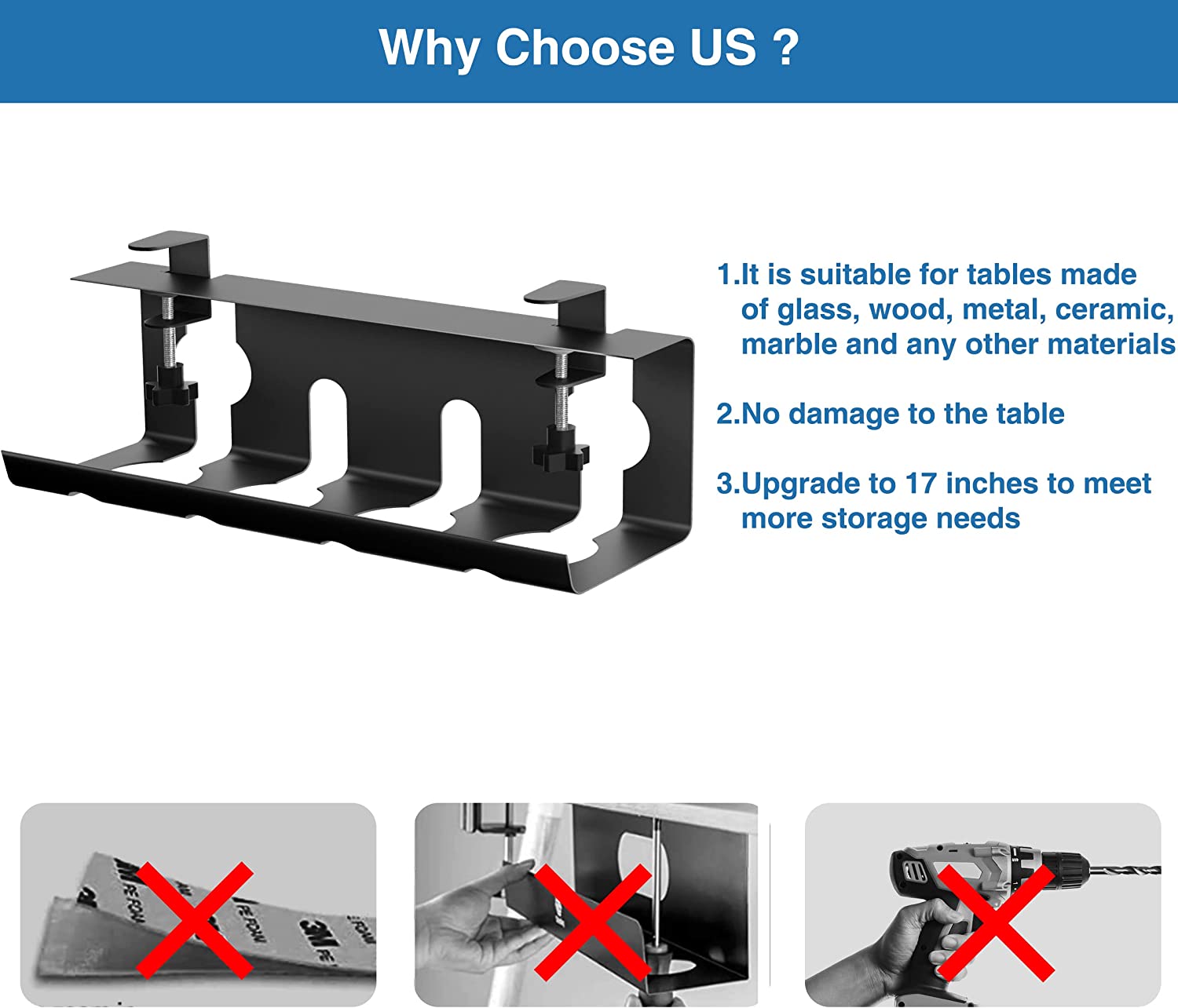 Cable Duct Desk No Drilling Wire Management Box The Perfect Cord Management Solution