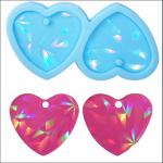 MHC Love Shape UV Silicone Epoxy Resin Molds Jewelry Heart Pendant Beads