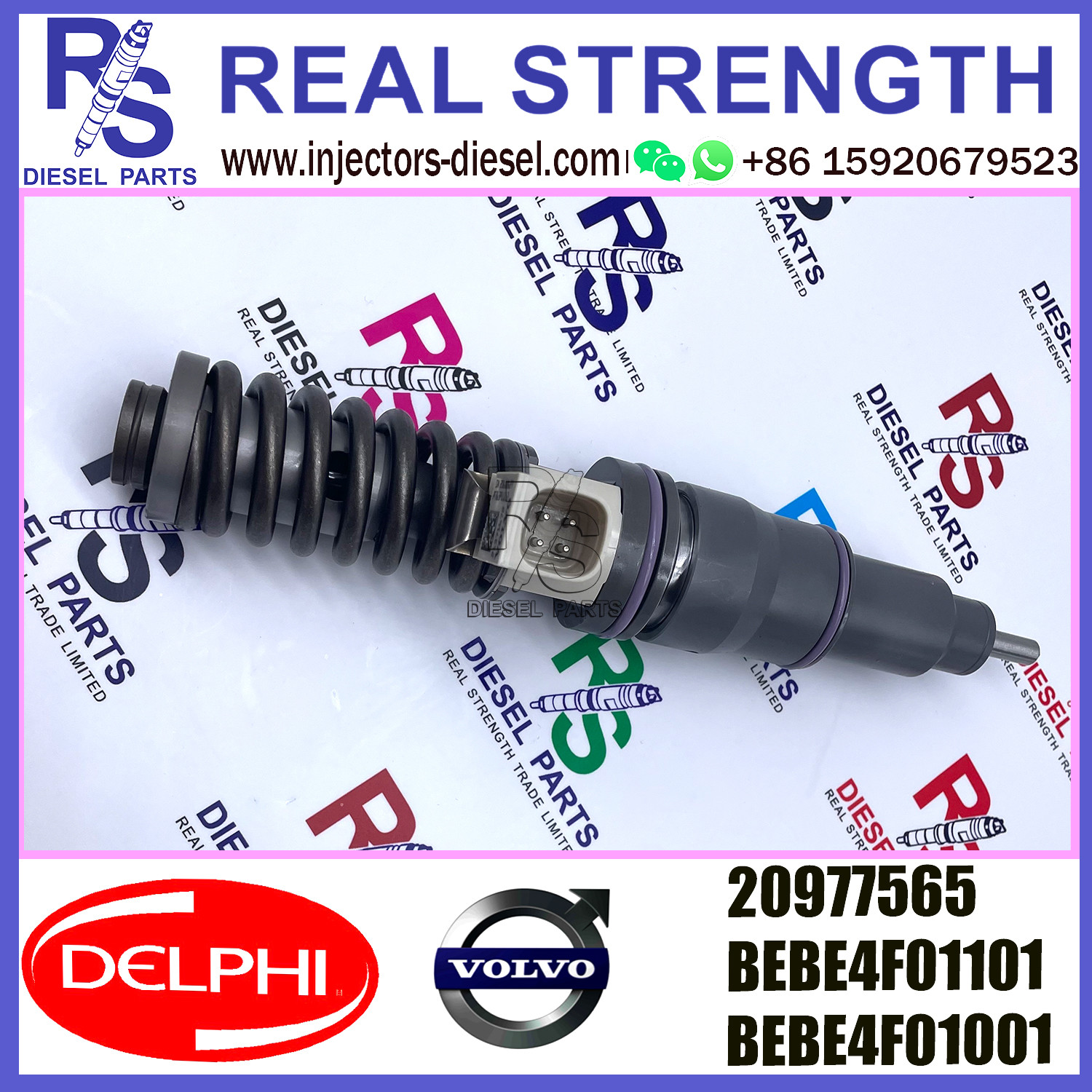 DELPHI 4pin 20977565 BEBE4F01101 Diesel pump Injector V-O-L-V 20977565 BEBE4F01101 BEBE4F01001 E3.3 for V-O-L-V MD13 US07
