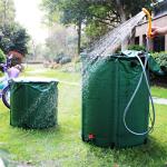 Movable PVC 200L Rainwater Collection Barrel For Garden Rain Storage