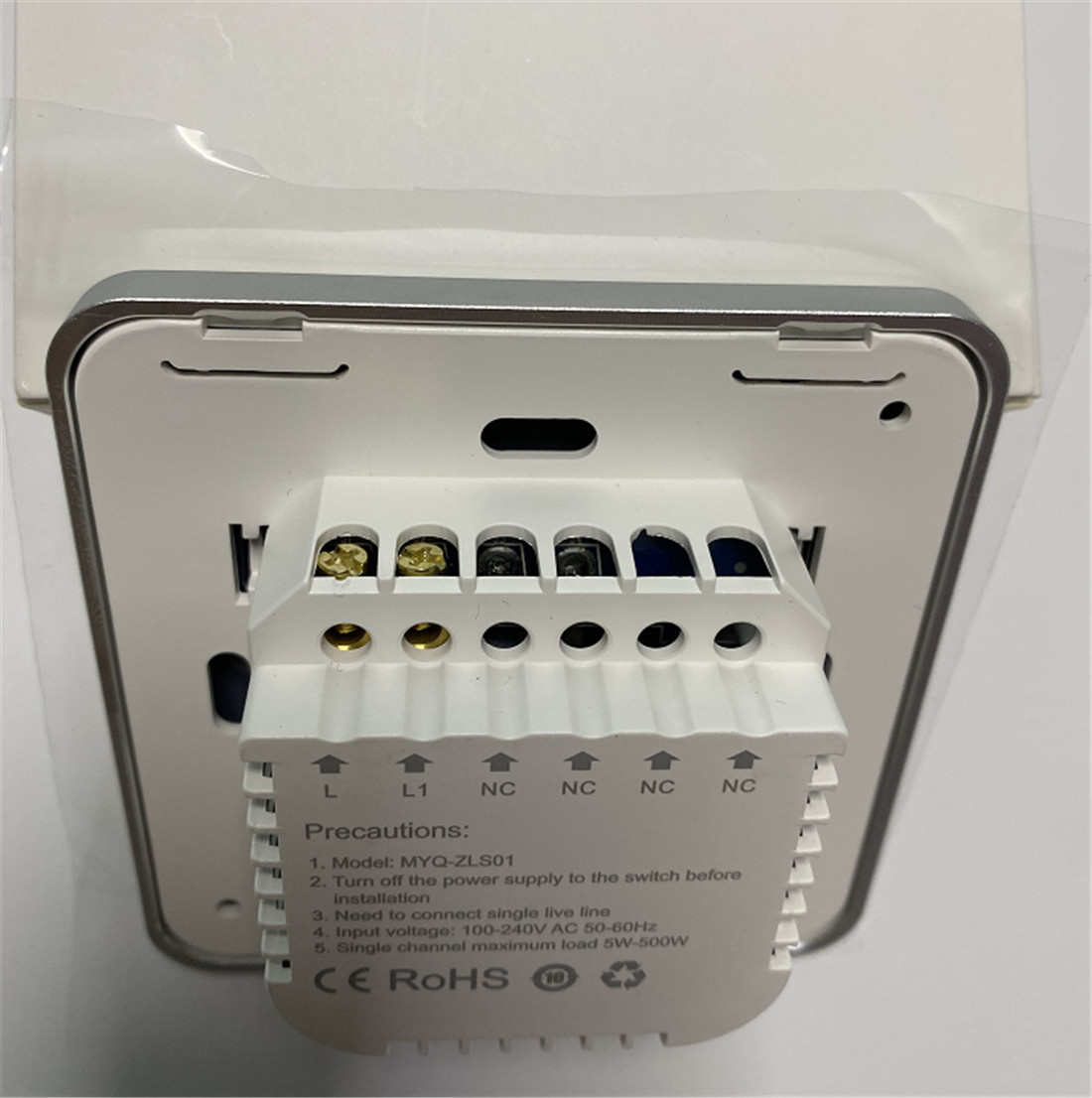 Zigbee Switch Without Neutral Wire Single Live Switch 1 Gang