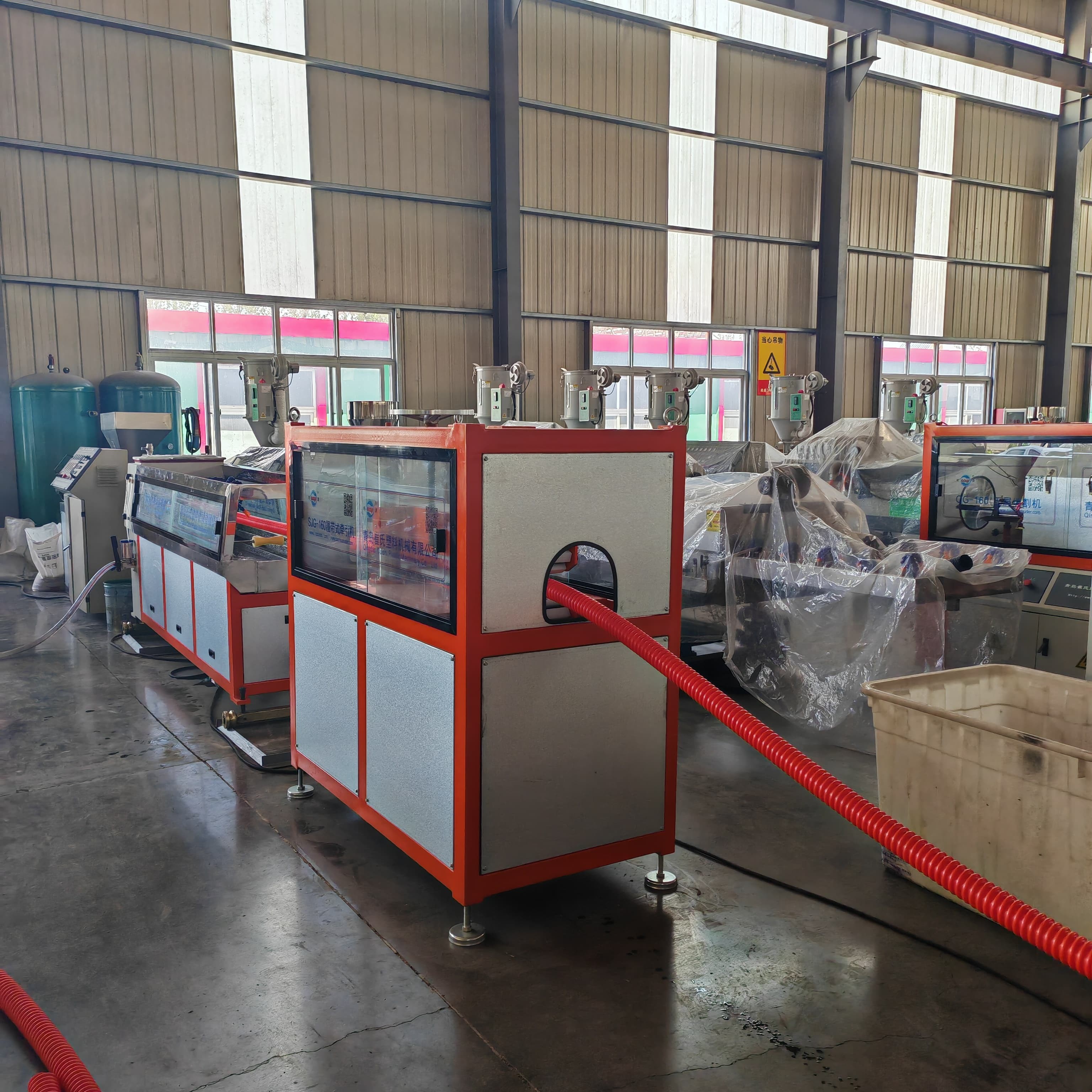 Fully Automatic PE Carbon Spiral Reinforced Pipe Production Line Equipment With Motor Power 37-55kw