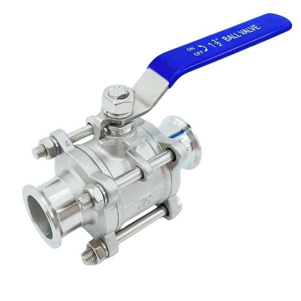 Straight Through Type DN15-DN100 304 Stainless Steel 3PC Clamp Ball Valve with