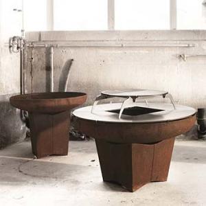 Wholesale Weathered Corten Steel Bbq Fire Pit 3mm Thick With Circle Plancha from china suppliers