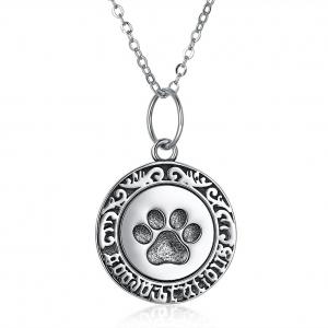 Wholesale 16in 0.9g Paw Print Necklace Lovely 3A CZ 925 Silver Necklace from china suppliers