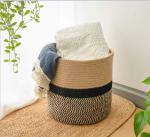 Wholesale Handmade Design Decorative Small Woven Grey Cotton Rope Baskets For
