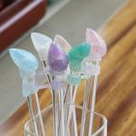 NEW Arrival heart diamond glitter designs Straw Cover Topper 3D 10mm Straw