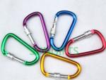 Aluminum metal climbing carabiners with split key rings
