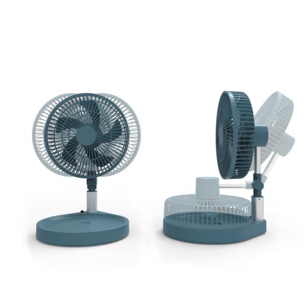Portable 4 Speed Adjustable Vertical Telescopic Folding Fan 10000mAh Battery