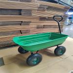 75L 4 Wheel Garden Dump Cart Garden Tipper Cart With Pneumatic Tires