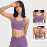 Multi Strand Cross Straps Sports Bra Womens High Elastic Yoga Bra