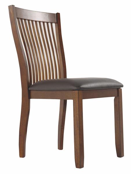 Dining Side Wooden Dining Room Chairs Comb Back Brown Base And Black Upolstered