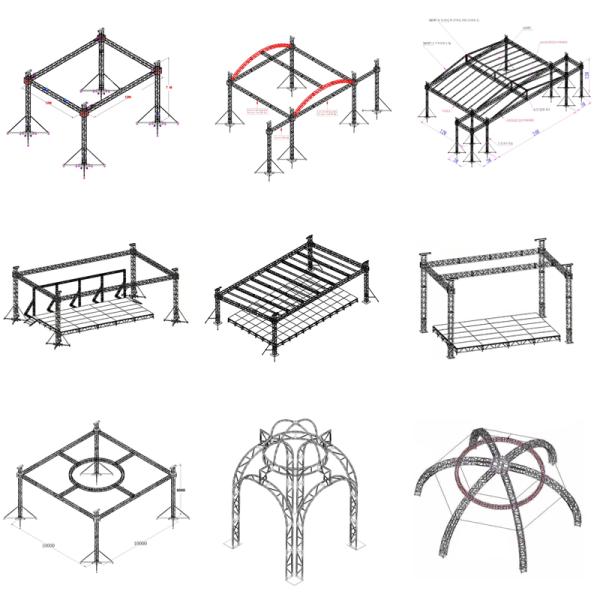 High Load Capacity Stage Roof Truss For Music Event With Structural Support