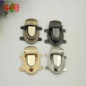 Wholesale Bag hardware accessory nickel color zinc alloy metal push lock fittings for purse from china suppliers