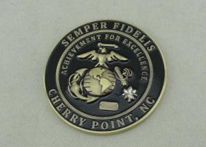 Wholesale 3D SEMPER FIDELIS USA Navy Personalized Coins Brass Die Struck / Antique Brass Plating from china suppliers