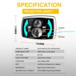 Blue DRL CD70 70cc Projector Lens Motorcycle LED Headlight DC12V White