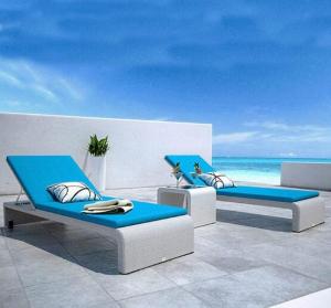 Wholesale PE Rattan Chaise Lounge chairs Leisure Aluminium Outdoor Garden patio beach chair from china suppliers