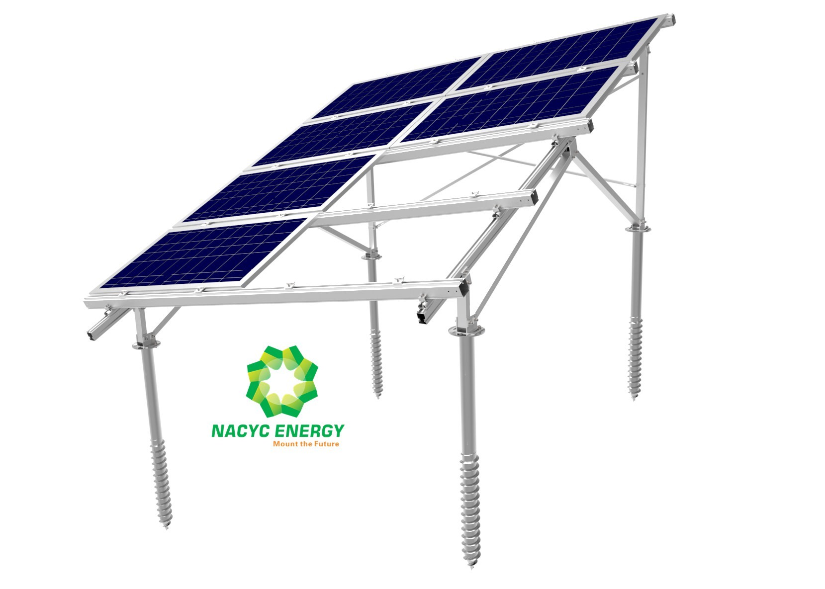 Foldable Rolling Aluminum Ground Mount Solar Racking System With Adjustable Structure