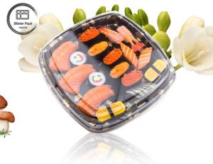 Wholesale Black Disposable Sushi Containers with Anti Fog Lid Eco Friendly Plastic Round &amp; Square from china suppliers