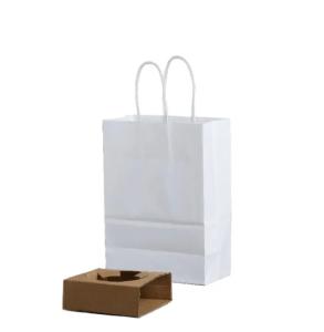 Wholesale Eco Friendly Recyclable White Small Paper Bag With Handles For Retail And Grocery from china suppliers
