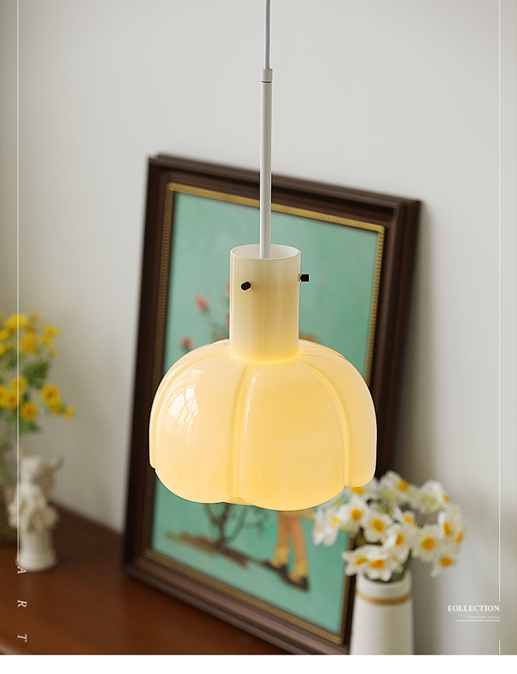 Glass pendant light restaurant retro lovely Nordic study single hanging lamp(WH-GP-173)