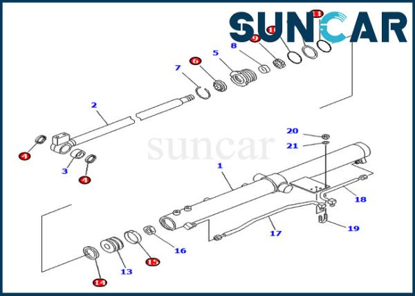 PC75UU-2 PC75UU-3 Komatsu 707-98-24830 7079824830 Excavator Slide Arm Cylinder