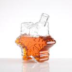 Super Flint Glass Unique Shape 500ml Star Shaped Wine Glass Bottle with