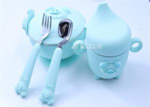 Wholesale Customized Silicone Baby Products , Silicone Suction Baby Plate With Spoon from china suppliers