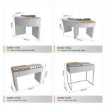Retail Store Stand Grey Wooden Sample Island For Customized Display Furniture