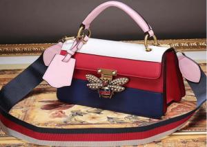 China European fancy women shoulder handbag with bee closure buckle flip cover handbag on sale