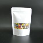 Water-proof Matte Plastic Film Laminate Stand Up White Paper Pouch with Zipper