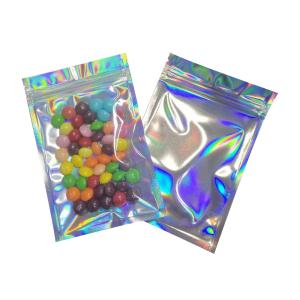 Wholesale 6x9 Inch Smell Proof Flat Resealable Foil Holographic Mylar Zipper Bags for Party Favor Food Storage Food Packaging from china suppliers