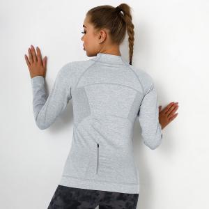 Wholesale Knit sexy body-building zipper sweatshirt soaks up moisture and dries fast yoga clothes from china suppliers