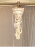 Luxury crystal chandelier duplex building hollow living room lamp large